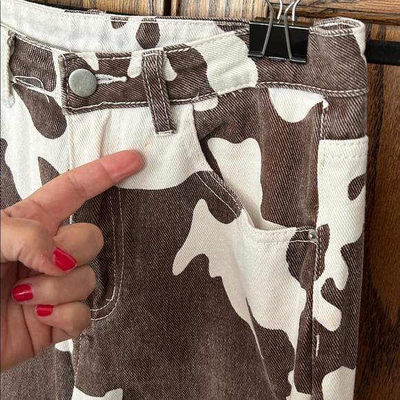 Brown Cow Print Jeans Denim‎ Straight Leg size XS 00-2 - Picture 3 of 7